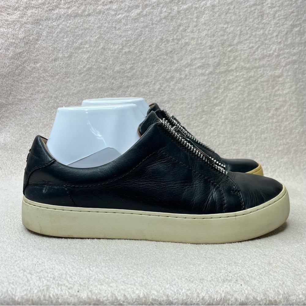 Frye Leather Zipper Lena Sneakers-Black-Women’s 7-Preppy-Casual-Classic-Designer - Picture 2 of 13